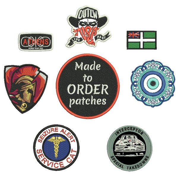 Custom embroidered patches.