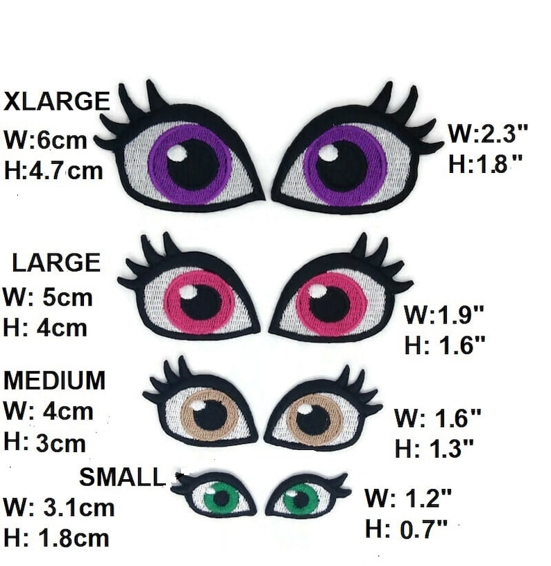 Embroidered Doll Eyes Patch. Etsy