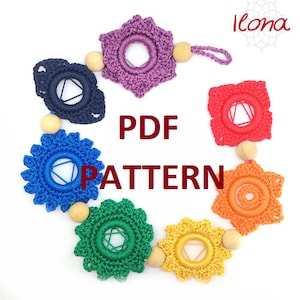 May include: A rainbow crochet pattern for a colourful mobile with wooden beads. The PDF pattern is available for download.