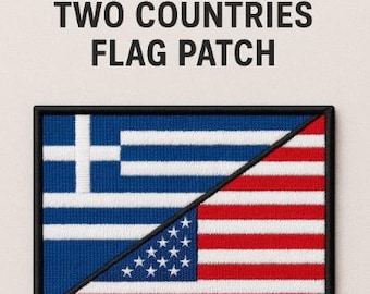 Patch personalizado com duas bandeiras, patch duplo com bandeiras, patch para mochila de viagem, patch militar, ideia de presente para casal