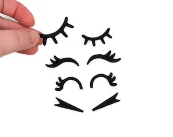 Embroidered  eyelashes/eyebrow patches.