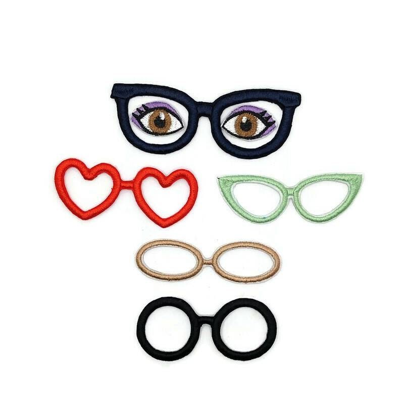 Embroidered Eyeglasses Iron On/sew on Patch. Etsy