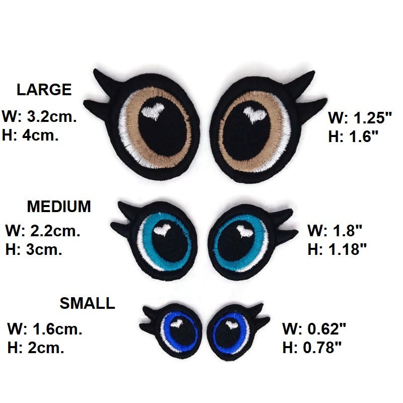 Embroidered Doll Eyes Patch. Etsy