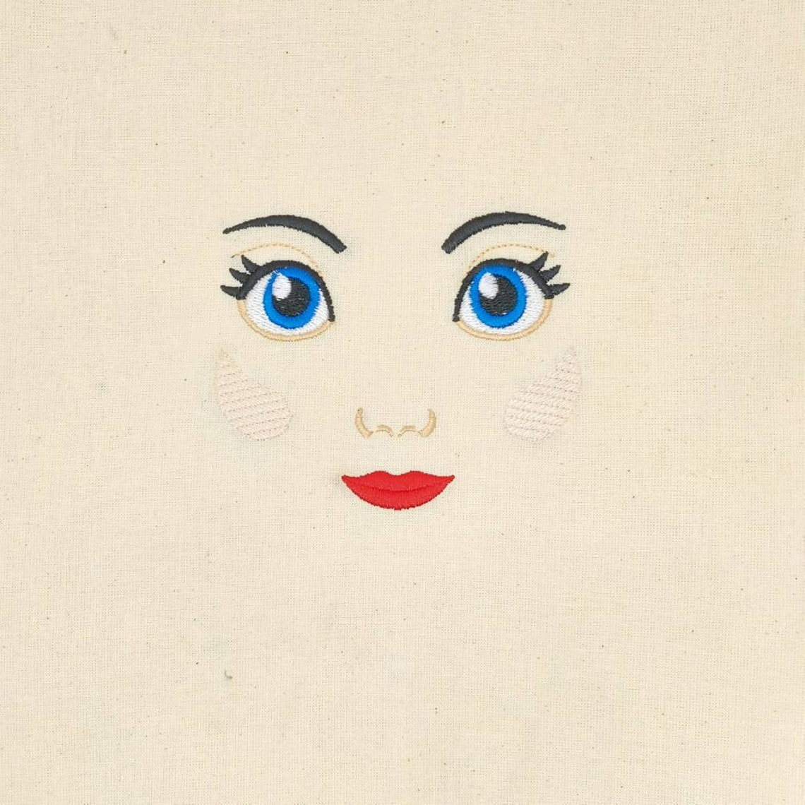 Embroidered Rag Doll Face. Etsy