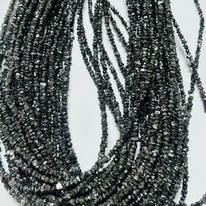 Natural Black Rough Diamond Beads: Raw Uncut Gemstone Strand