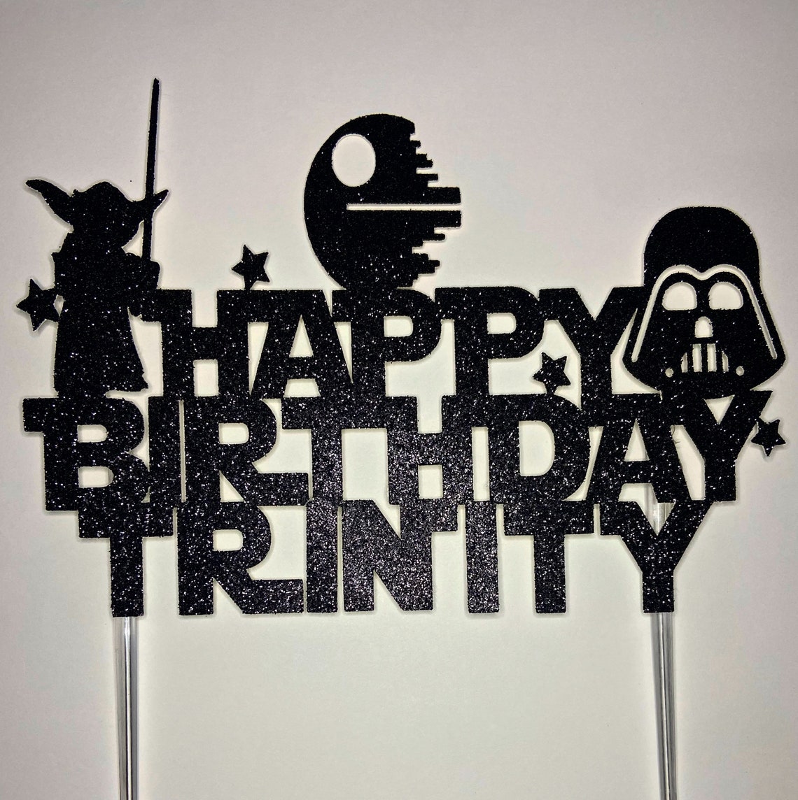 Star Wars theme happy birthday cake topper Etsy