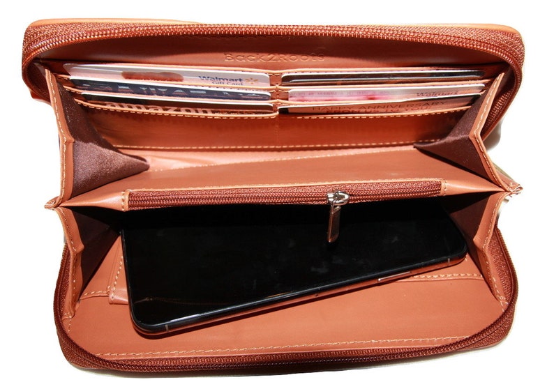 Womens Vegan Leather Wallet Womens Wallet Zipper Wallet Etsy