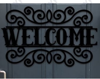 Welkomstbord buiten decoratief DXF-bestand (digitale download)