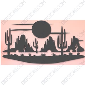 Desert Night Scene -Dxf SVG Digital Download
