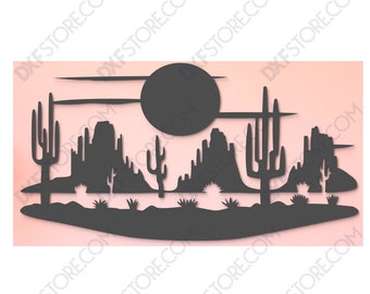 Woestijn nachtscène-Dxf SVG digitale download