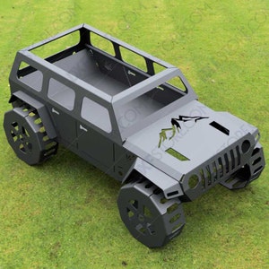 Fogata para Jeep Fogata completa para automóvil 50" X 29" X 23" Archivo DXF digital - Plasma CNC - Chorro de agua - Archivos de corte - Archivo SVG