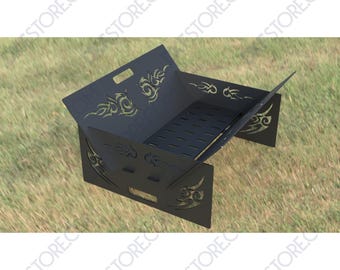 Tribal Metal Art-vuurplaats, opvouwbaar campingontwerp (digitale download)
