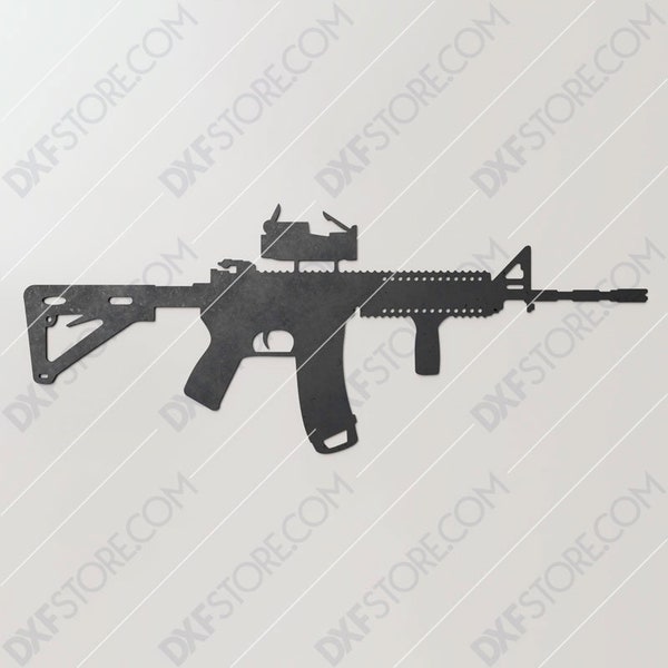 AR 15 Rifle - DXF file - Digital Download - Firearms - Guns - 2nd Amendment - Laser Cut - CNC - Plasma Water jet - Cut Files - svg file -