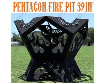 Tribal Metal Art Pentagon Fire Pit SVG DXF (digitale download)