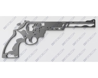 Revolver metalen bord DXF-bestand – CNC-lasergesneden sjabloon (digitale download)