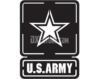 DXF-bestand met sterlogo van het Amerikaanse leger: klaar voor CNC-bewerking