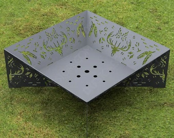 Leafy Fire Pit CNC Files: Ornamental Leaves, DXF SVG (Digital Product)