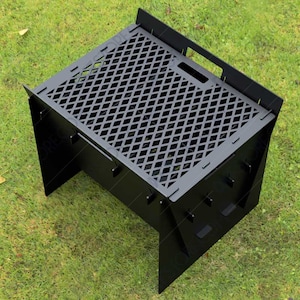 Fire Pit plegable Camp Cooker barbacoa portátil patio trasero 24"Lx22"Wx20"H -Archivo DXF digital - Archivos de corte digital - Plasma CNC - Archivo SVG