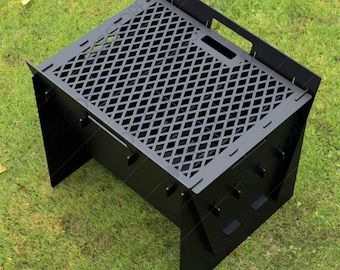 Opvouwbare kampvuurkoker: draagbare barbecue (digitale DXF- en SVG-bestanden)