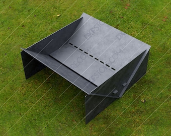 Minimalistische opvouwbare vuurplaats DXF SVG – CNC-ready digitale download