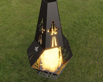 Pentagon F-35 Fire Pit Chiminea CNC-bestanden (DXF, SVG)
