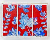Botanische Nachbarn - rot; Kleine handgefertigte Acrylglas botanische Blatt drucken - original-Ausgabe 5
