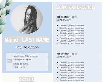 Creative CV Template - Light blue