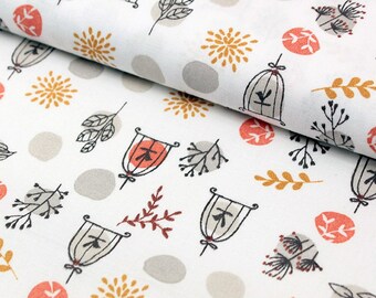 Vintage Chic Fran/çais Rose Papillon Coton Tissu Lin/ / 140/ cm de large vendu au m/ètre