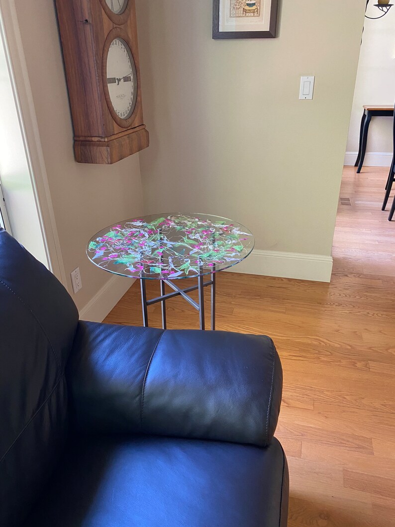 Mixedmedia Round or Square Glass Table Top Reclaimed Content Etsy