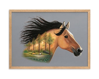 Framed Spirit Stallion of Cimmaron Print, Home Decor, Equestrian Art