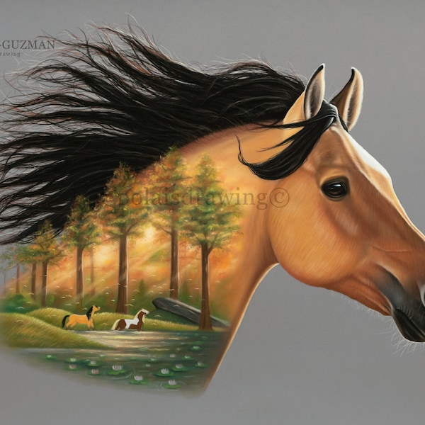 NEW Spirit Stallion of the cimmaron PRINT, Equestrian Fine Art, Wall Art