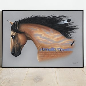 Spirit: Stallion of the Cimmaron, Horse Portrait Print, Equestrian Fine Art Print