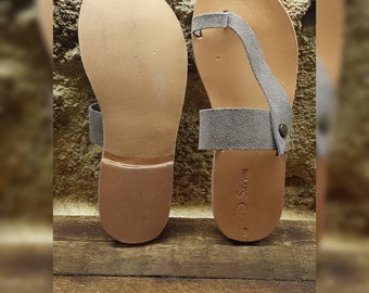 Handcrafted Nubuck Leather Sandals: Custom Greek Leather Sole