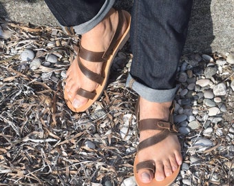 Handmade Leather Gladiator Sandals: Greek Style Slingbacks