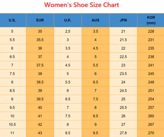 Womens rainbow sandals size chart sale