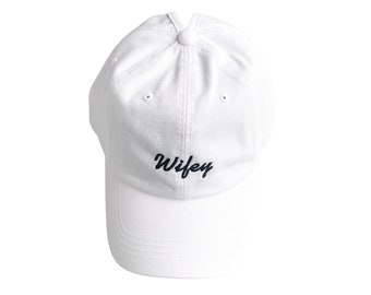Wifey Embroidered Hat | White Cotton Ponytail Cap, Bridal Gift