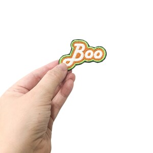 Boo Patch | Glow in the Dark Iron On Patch | Halloween Patch | Trick or Treat Patch