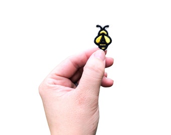Bumblebee Iron On Patch: Embroidered Applique (1in)