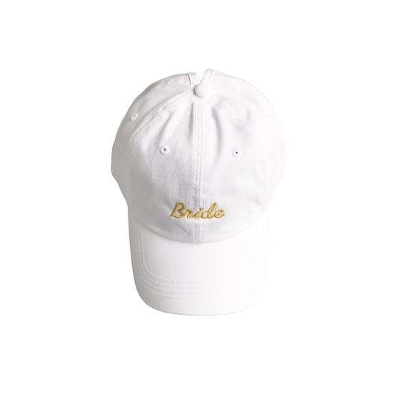 Bride Embroidered Hat | Gold Script, Ponytail Baseball Cap  display picture 3