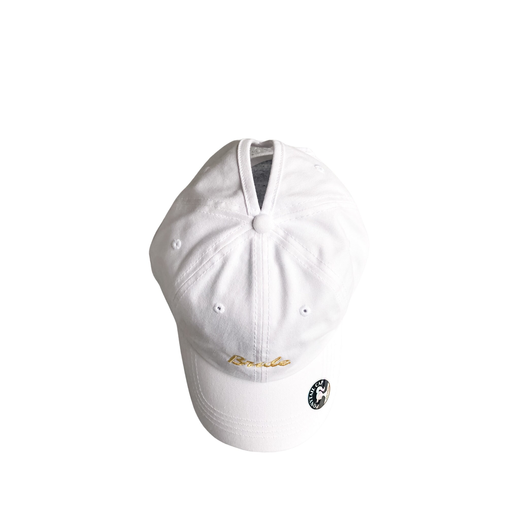 Bridal White \'Bride\' Baseball Cap - Gold Script Accent BRIDE Embroidered Baseball Hat - White – Miss To Mrs® Shop main image 3