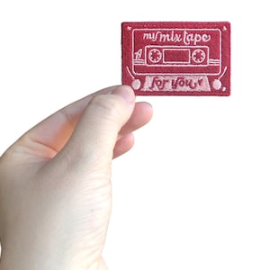 Cassette Tape Iron On Patch | Valentine&#39;s Day 90s Patch | Mixed Tape Patch