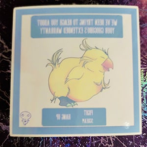 Chocobo Warranty Car Decal