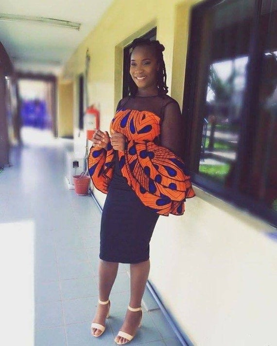 African Mixed Print Short Dress Ankara Mixed Print African Clothing Etsy