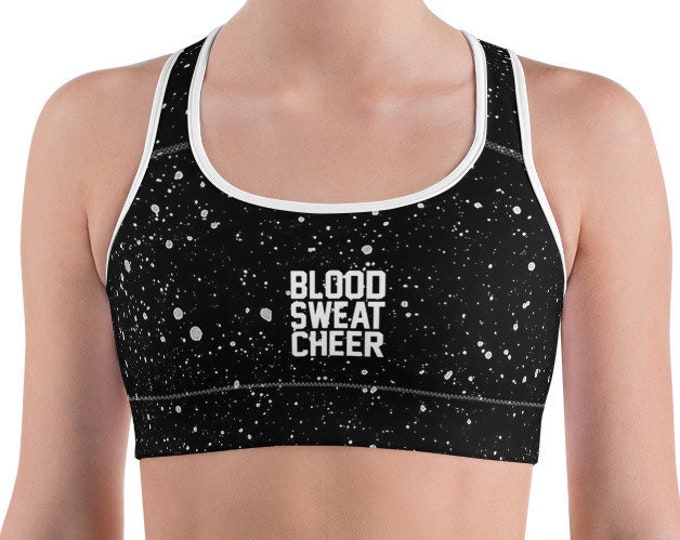 Blood Sweat Cheer Galaxy Splatter Sports Bra