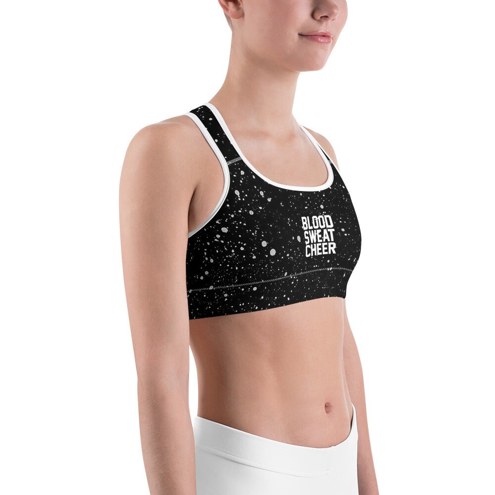 Blood Sweat Cheer Galaxy Splatter Sports Bra