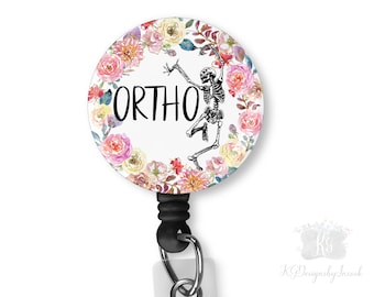 Personalized badge reels, Bone, Skeleton, Ortho, badge clips, Nurse badge holder