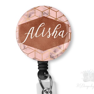 Personalized badge reels, floral badge clips, Nurse badge holder