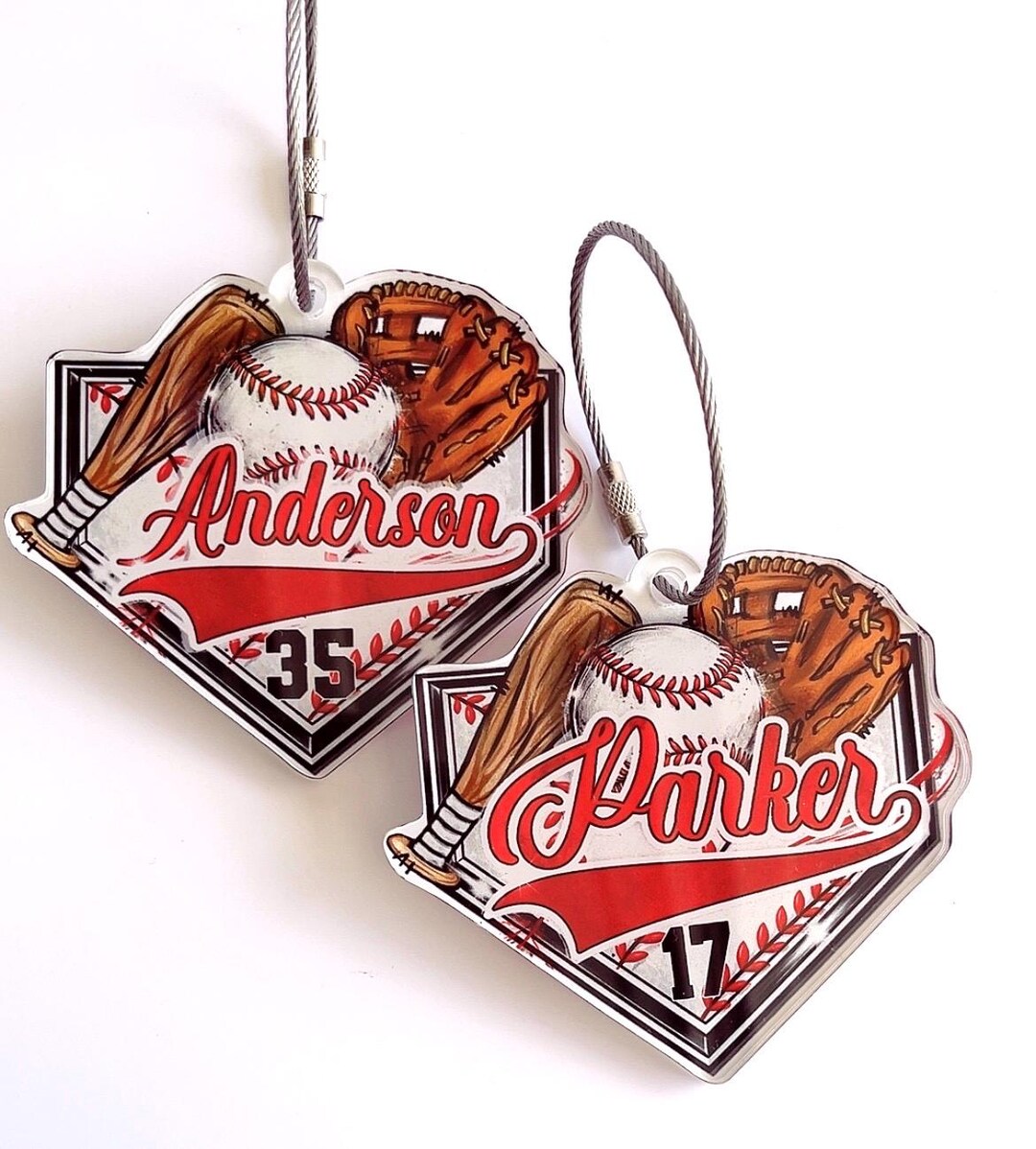 Personalized Baseball Name Tag – Sports Bag Acrylic Keychain - Etsy