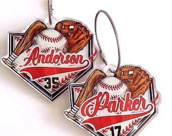Personalized Baseball Name Tag – Sports Bag Acrylic Keychain