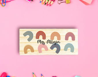 Boho Rainbow Personalized Chalk White Board Eraser Teachers Appreciation Week Gift for Teachers